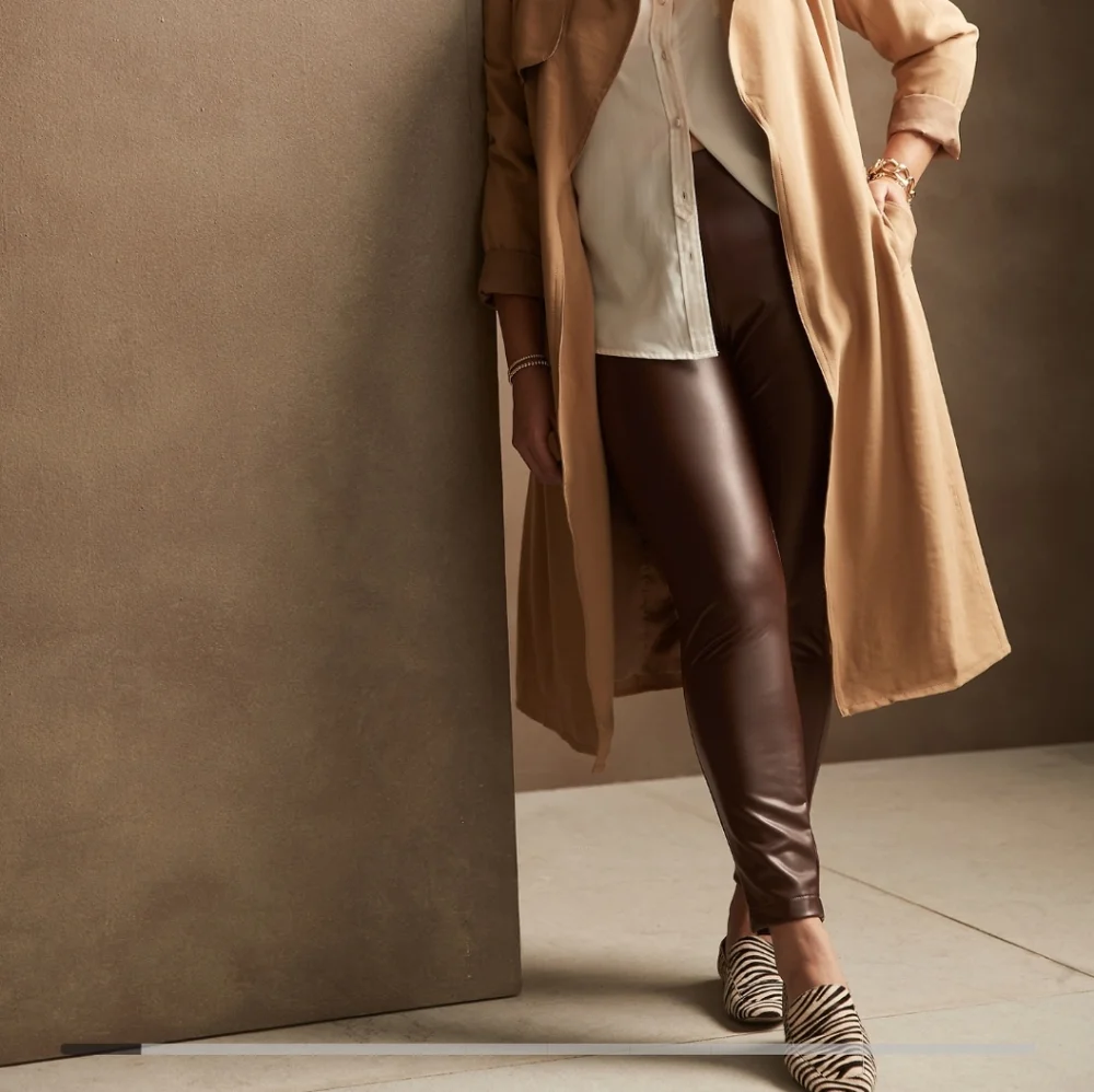 COPY - Gorgeous High Rise Vegan Leather Leggings - Picture 3 of 7